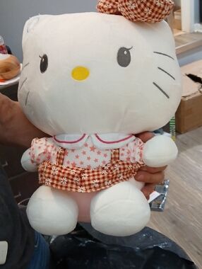 Hello Kitty Plush Doll in White with Pink and Yellow Accents